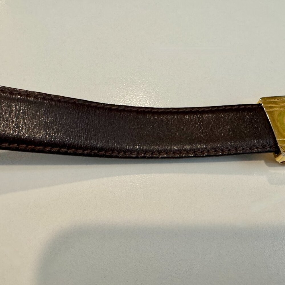 Vintage GUCCI GG Brass Buckle Made in Italy, w/free reversible leather strap - Picture 10 of 11